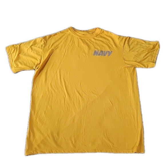 M J SOFFE Authentic U.S. NAVY Originals Gold Short‎ Sleeve T-Shirt: L - Picture 1 of 8